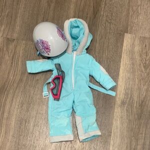American Girl Ski Goggles, Helmet, and Snowsuit
